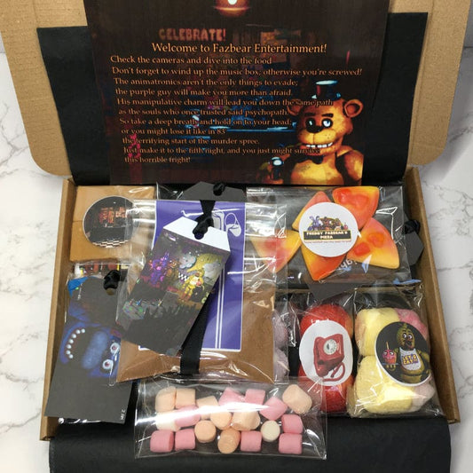 Five Nights at Freddy's, FNAF,  Freddy/Bonnie/Chica/Purple Guy/Gamer Treat Box, Halloween Afternoon Tea, Letterbox Gift, Tea Gift