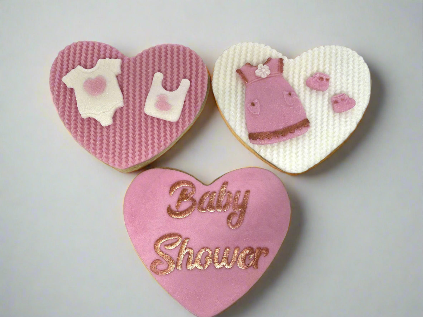 Baby Shower/ Christening Sugar Cookies with decorative fondant detailing