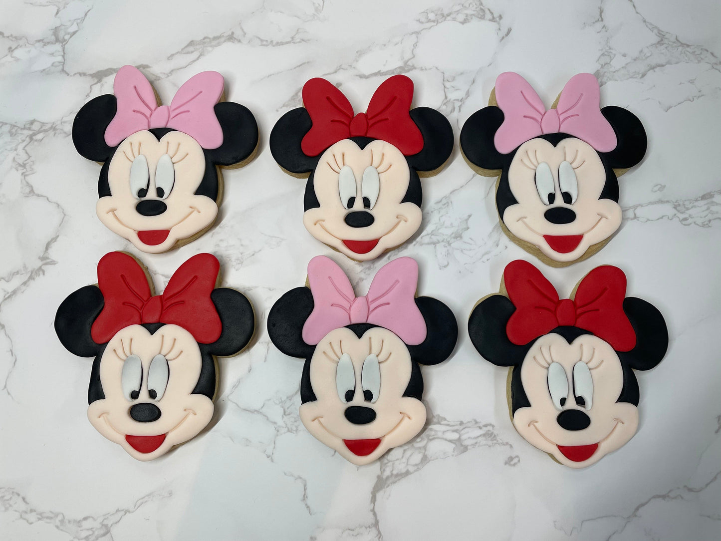 Mickey / Minnie Mouse Sugar Cookies with decorative fondant detailing Birthday Gift