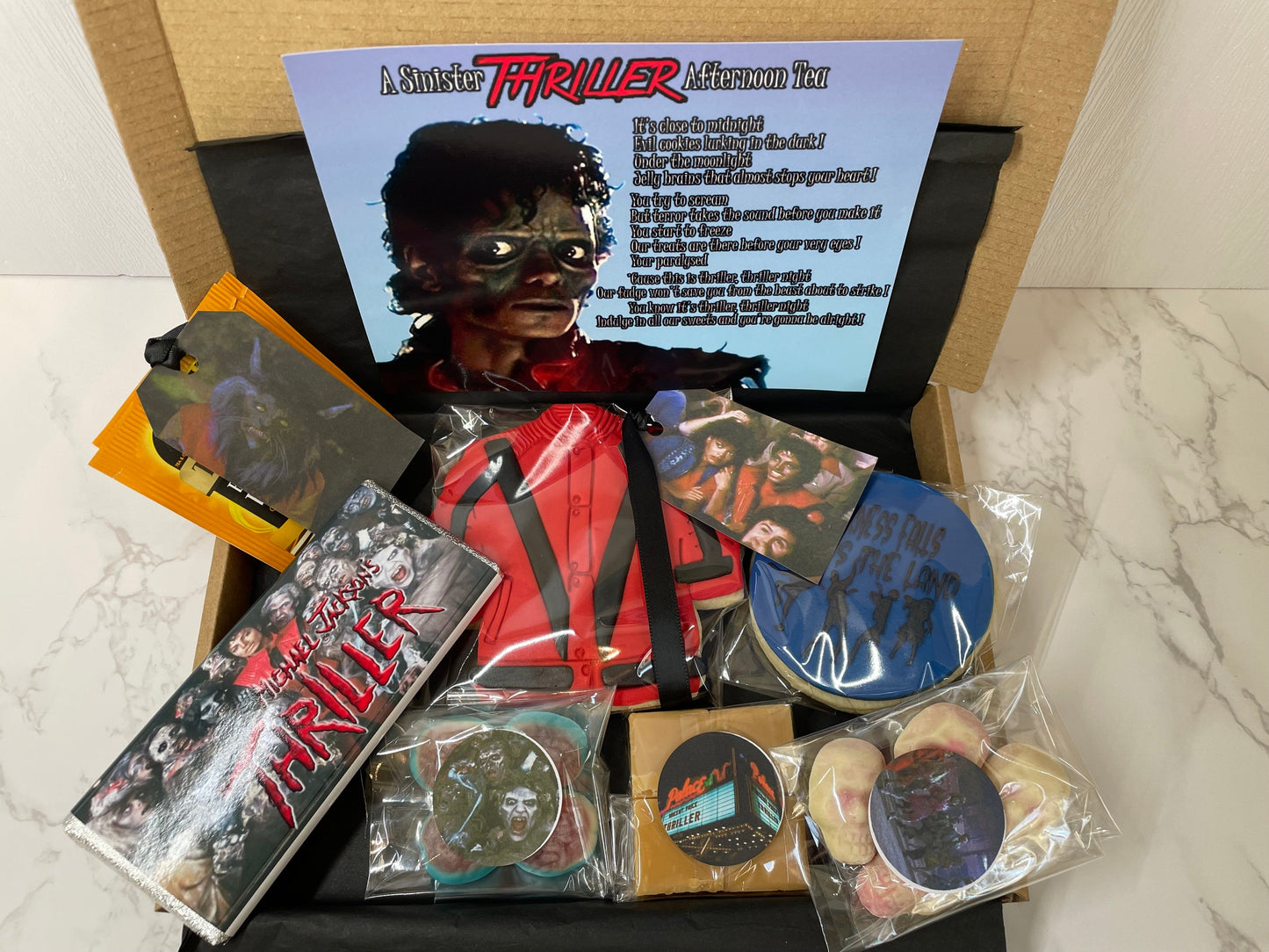 Michael Jackson THRILLER , Zombie, Horror, Afternoon Tea, Letterbox Gift