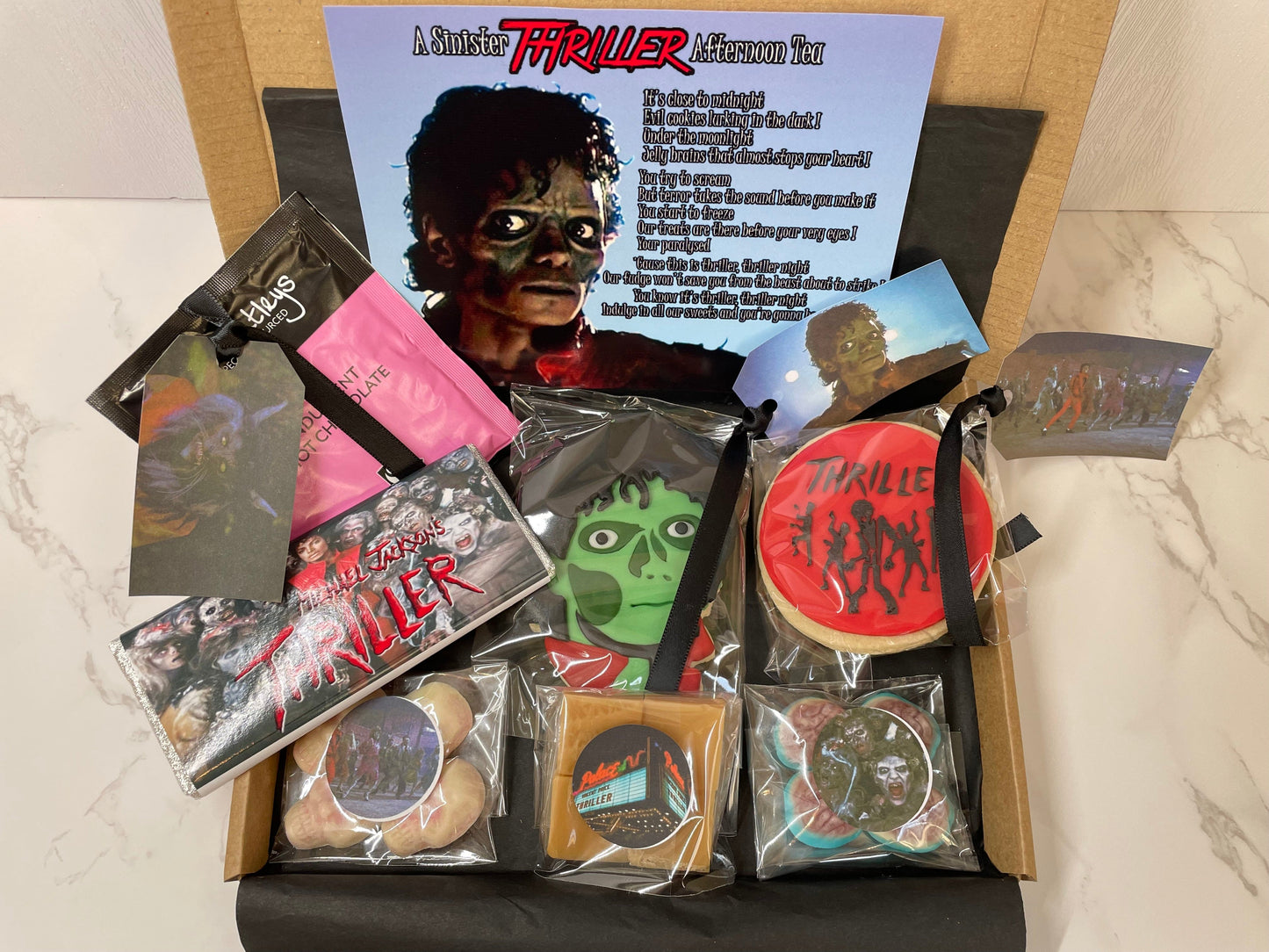 Michael Jackson THRILLER , Zombie, Horror, Afternoon Tea, Letterbox Gift