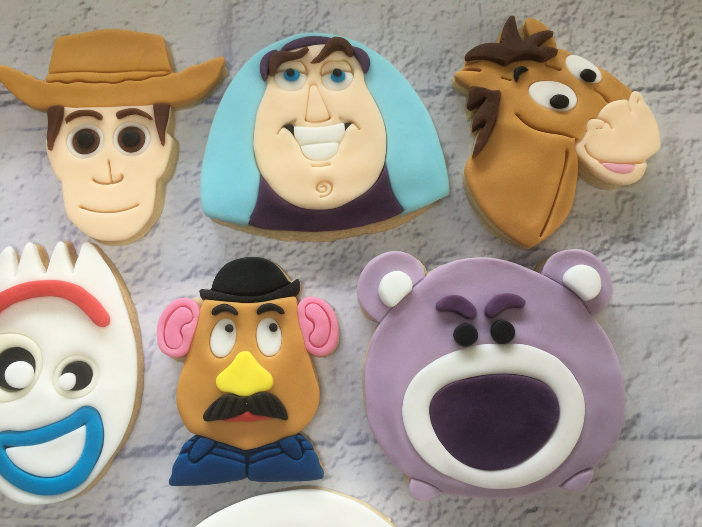 Toy Story Sugar Cookies with decorative fondant detailing Birthday Gift, Party Favour