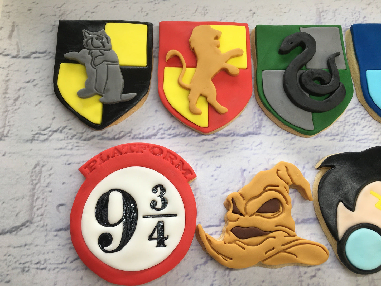 Harry Potter Sugar Cookies with decorative fondant detailing Birthday Gift/Party Favours