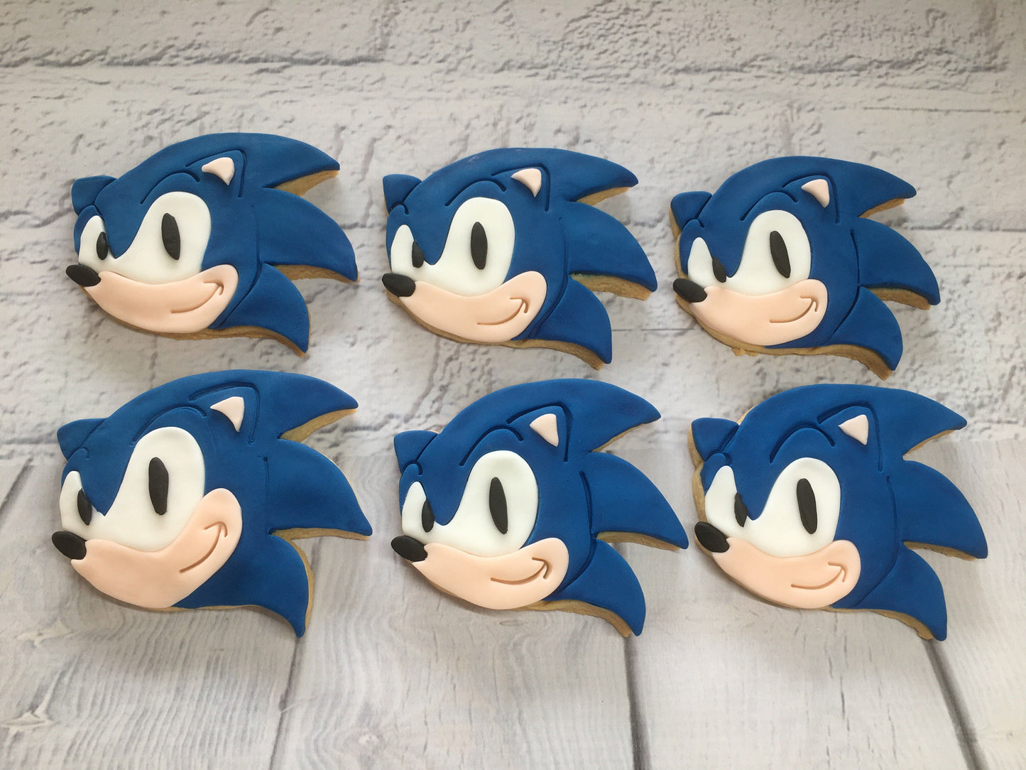 Sonic Hedgehog Gaming Sugar Cookies with decorative fondant detailing Birthday Gift