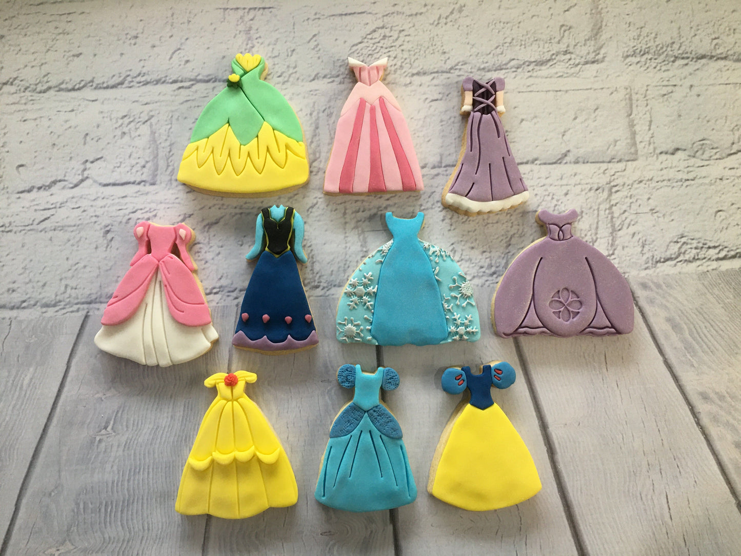 Princess Dress Fondant Sugar Cookies/Biscuits, Birthday Gift, Party Favour, Princess Party