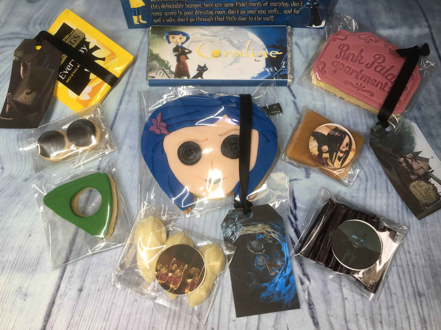 Coraline Jones, Other Mother, Treat Box,  Button Eyes, Afternoon Tea, Letterbox Gift, Tea Gift