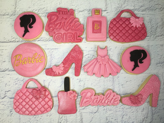 Barbie Inspired Fondant Sugar Cookies/Biscuits, Barbie Birthday Gift, Party Favour, Princess Party