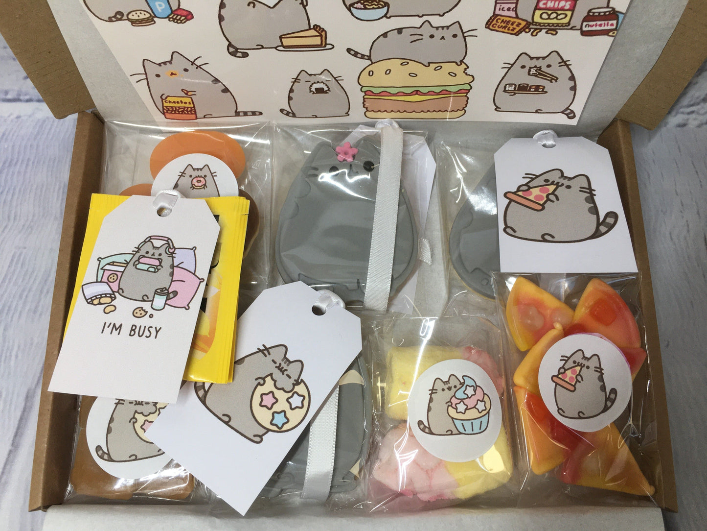 Pusheen The Cat/Cute Cat/Cat Lovers/ Inspired/Treat Themed Afternoon Tea / Letterbox Gift / Tea Gift