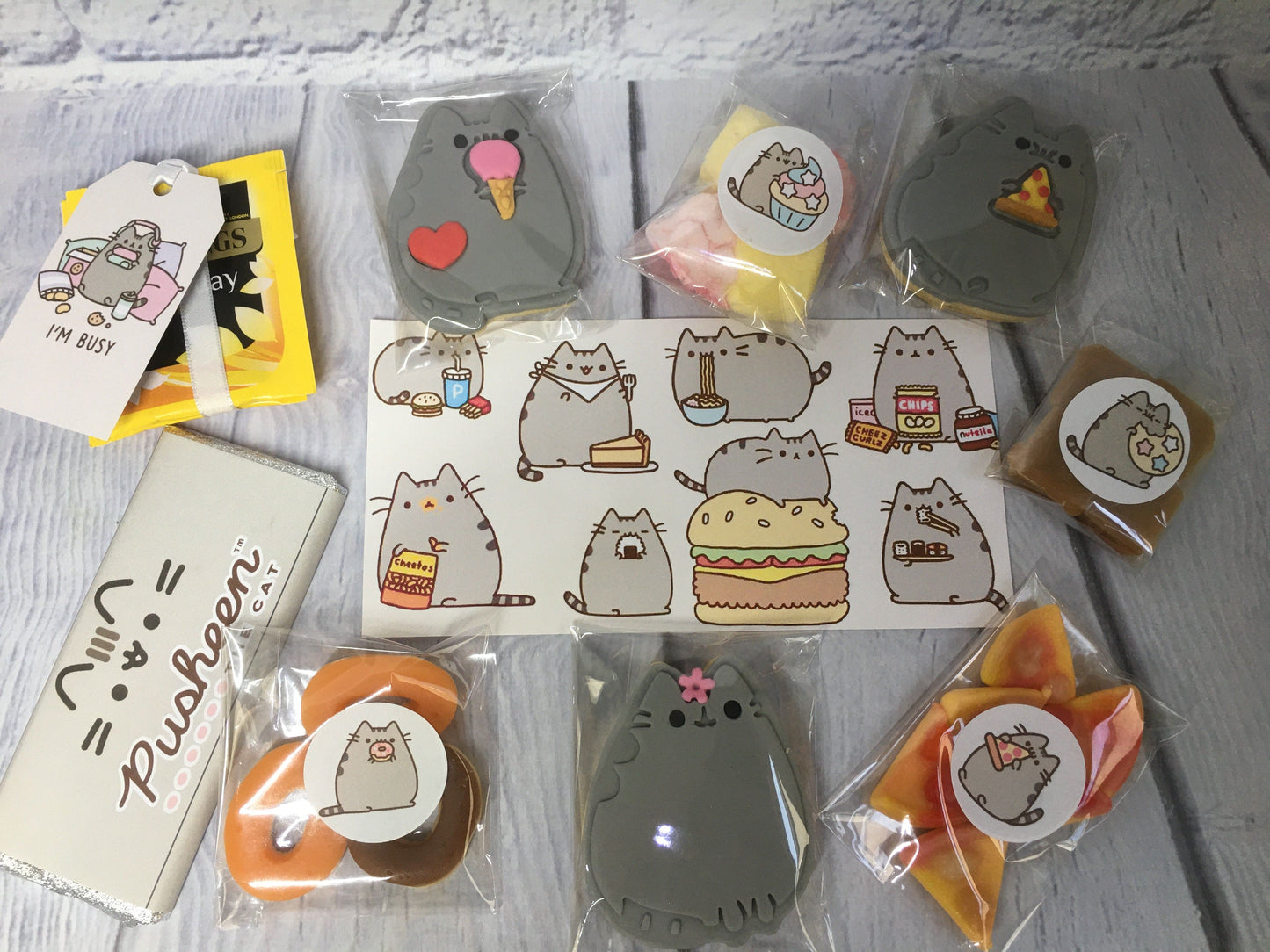 Pusheen The Cat/Cute Cat/Cat Lovers/ Inspired/Treat Themed Afternoon Tea / Letterbox Gift / Tea Gift