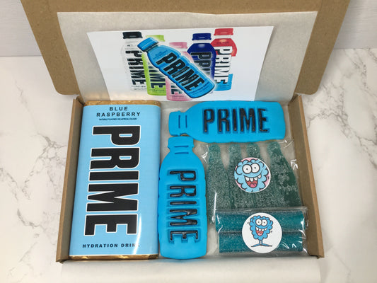 Prime Inspired Treats/ Blue Raspberry Sweets/Prime Cookies/ Prime Inspired Chocolate Bar/Letterbox Gift/Letterbox Treats FREE PERSONALISATON