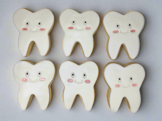 Cute Teeth Fondant Sugar Cookies/Biscuits, Birthday Gift, Party Favour, childrens  Party