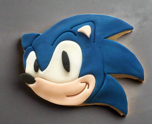 Sonic Hedgehog Gaming Sugar Cookies with decorative fondant detailing Birthday Gift